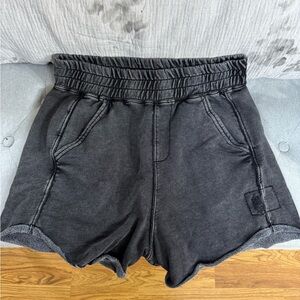 Free People Charcoal High Waist Shorts